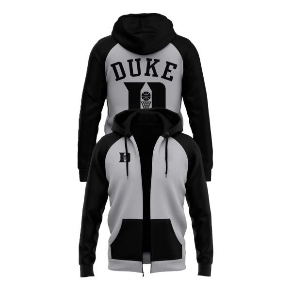 Coach Jon Scheyer Duke Men's Basketball Black Grey Zip Hoodie