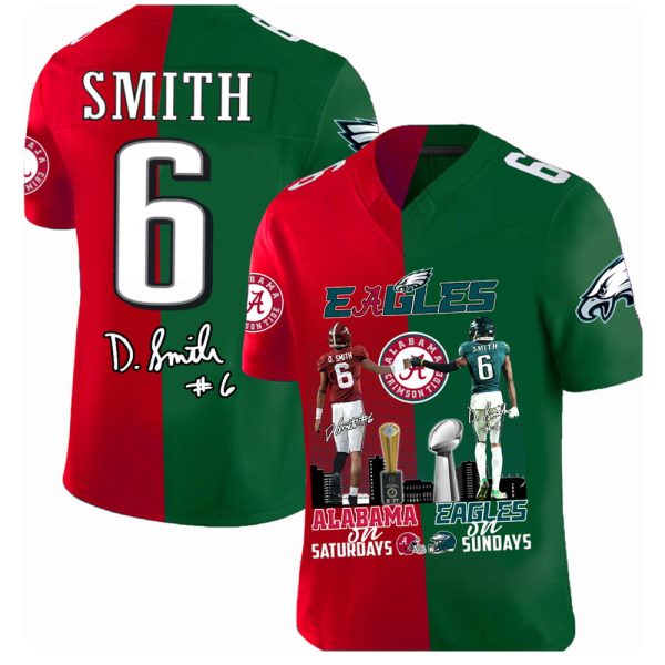 DeVonta Smith Alabama On Saturdays Eagles On Sundays Jersey