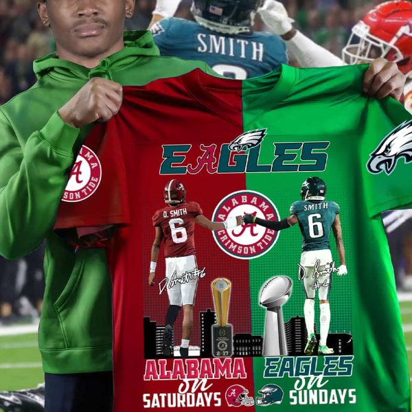 DeVonta Smith Alabama On Saturdays Eagles On Sundays Jersey 2