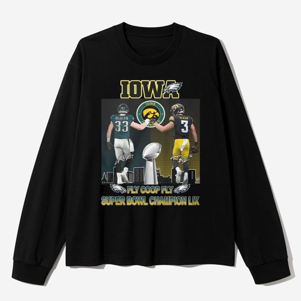 Eagles Hawkeyes DeJean Fly Coop Fly Super Bowl Champions LIX Shirt 2