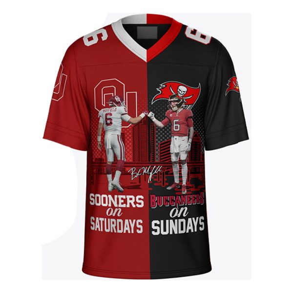 Mayfield Sooners On Saturdays Buccaneers On Sundays Jersey 2