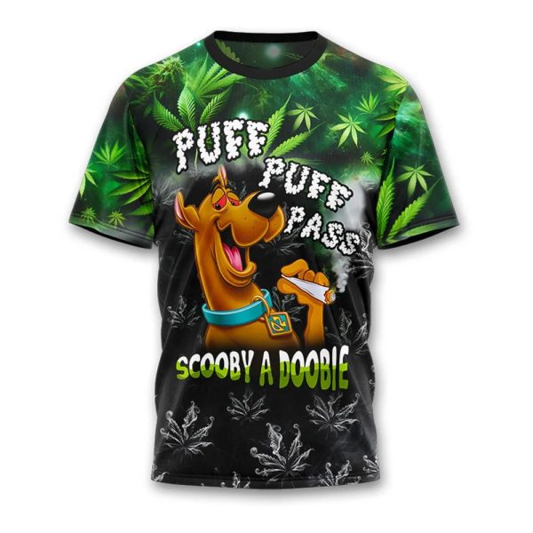 Puff Puff Pass Scooby A Doobie Smoke Galaxy T shirt And Pants Set