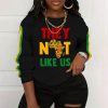 Women's They Not Like Us Black History Print Casual Sweatshirt