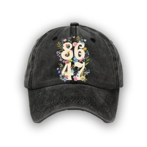 Retro Flowers 86 47 Print Baseball Cap