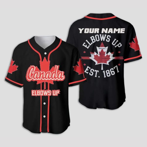 Canada Elbows Up Est 1867 Custom Name Baseball Jersey