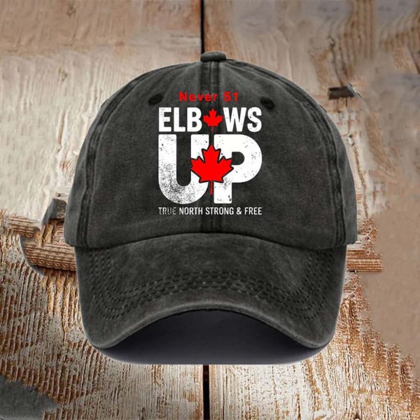 Canada Elbows Up Never 51st Print Hat 2