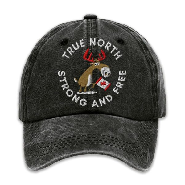 Canada True North Strong And Free Snapback Printed Baseball Cap