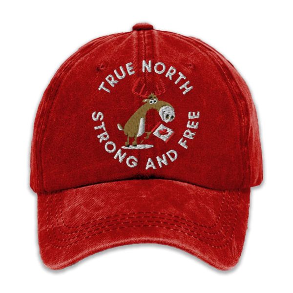 Canada True North Strong And Free Snapback Printed Baseball Cap 2