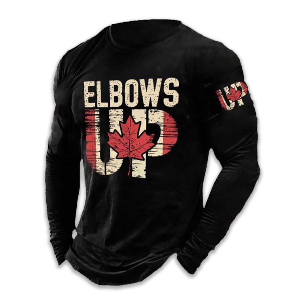 Men's Retro Canada Elbows Up Print T-Shirt