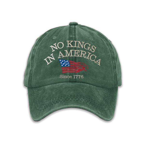 No Kings In America Since 1776 Print Baseball Cap 3