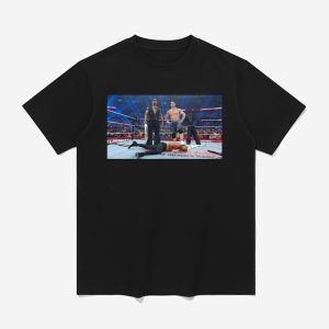 The Rock John Cena Standing Above Cody Rhodes Shirt