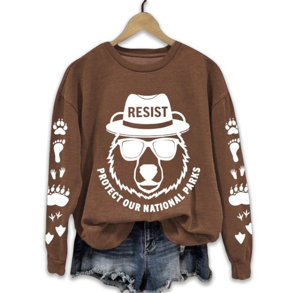 Resist Protect Our National Parks Printed Sweatshirt 3