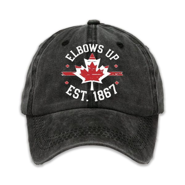 Retro Elbows Up Canada Est 1867 Printed Baseball Cap