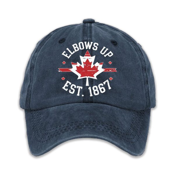 Retro Elbows Up Canada Est 1867 Printed Baseball Cap 2