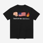 Retro Fist Flag Fire Classified More Like Clueless Print T-Shirt