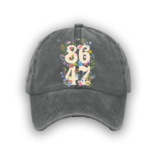 Retro Flowers 86 47 Print Baseball Cap