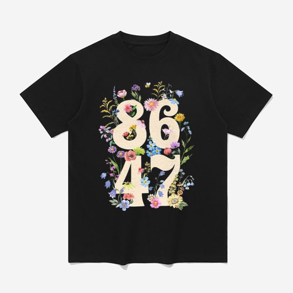 Retro Flowers 86 47 Print T-Shirt