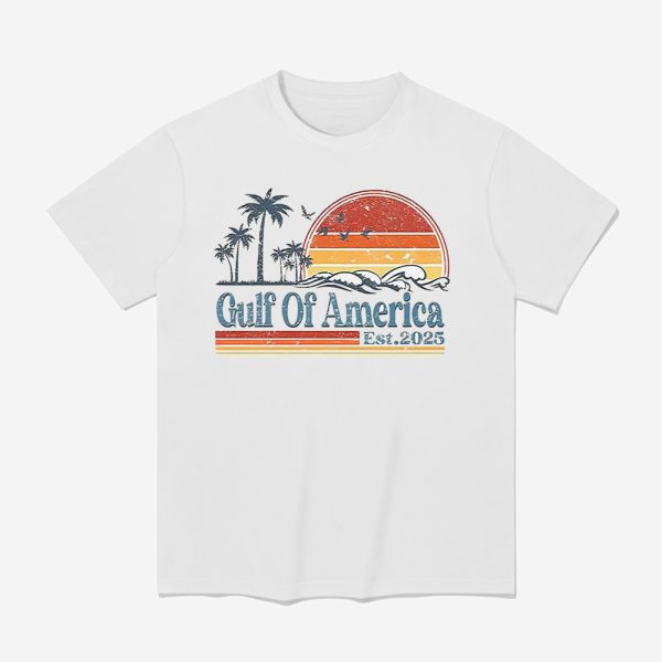 Retro Gulf Of America Est 2025 Palm Trees Shirt