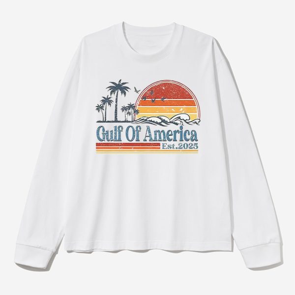 Retro Gulf Of America Est 2025 Palm Trees Shirt 2