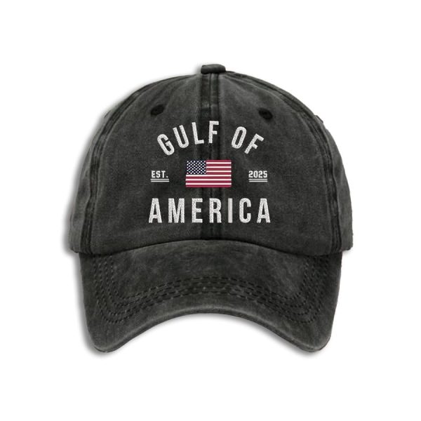 Retro Gulf Of America Est 2025 Print Baseball Cap 1