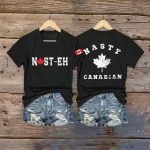 Retro Nasty Canadians Print T-Shirt