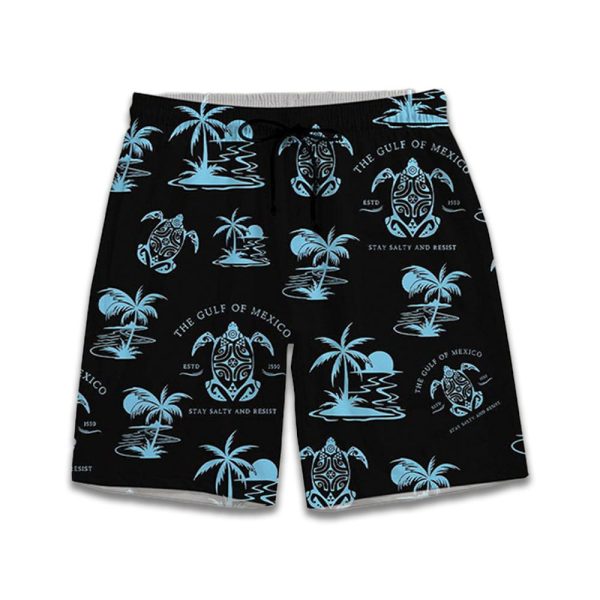 The Gulf Of Mexico ESTD 1550 Stay Salty And Resist Hawaiian Shorts