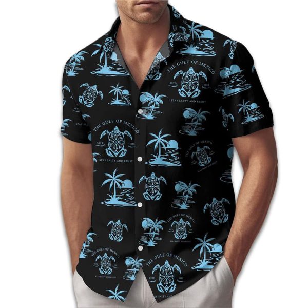 The Gulf Of Mexico ESTD 1550 Stay Salty And Resist Hawaiian Shirt 3