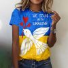 We Stand With Ukraine Stop Ukr War Print Comfy T Shirt