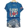 Womens Retro Canada Elbows Up Print T Shirt 2