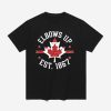 Women's Retro Elbows Up Canada Est 1867 Print T-Shirt