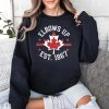 Womens Retro Elbows Up Canada Est 1867 Print T Shirt 3