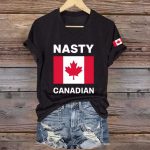 Women's Retro Nasty Canadians Print T-Shirt