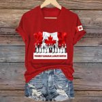 Women's Retro Proudly Canadian Always United Print T-Shirt