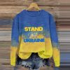 Womens Stand Whit Ukrane Flag Color Sweatshirt 2