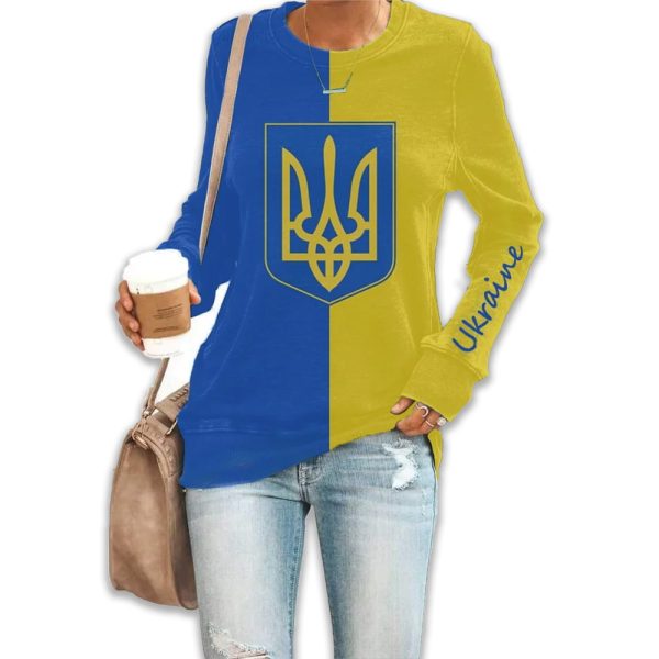 Women's Stand With Ukraine Crew Neck Sweatshirt