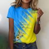 Women's Ukraine Hope Peace Gradient Print Short Sleeve T-shirt