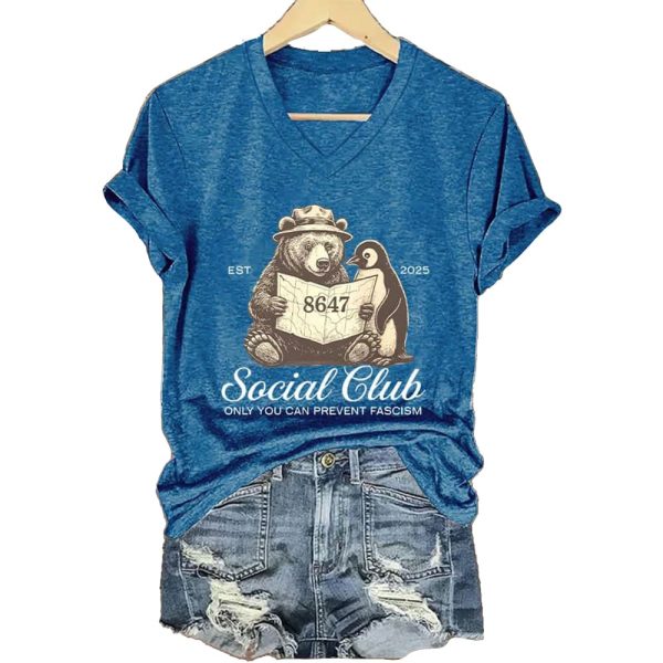 Bear Penguin Est 2025 Social Club Only You Can Prevent Fascism Shirt1