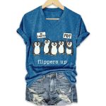 FDT Penguins Flippers Up No Tariffs Shirt
