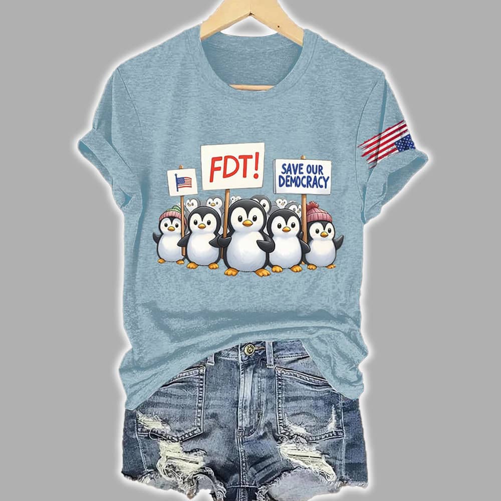 FDT Penguins Resist Tariffs Save Our Democracy Shirt FDT Penguins Resist Tariffs Save Our Democracy Shirt