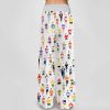 Marathon Runner Watercolor Contrast Wide Leg Pants For Women