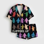 Resist Flippers Up Penguins Against Pajama Set