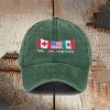 Retro We Heart Our Neighbors USA Canada Mexico Print Baseball Cap 3