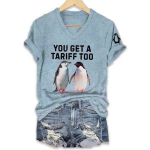 Penguins You Get A Tariff Too Shirt 1