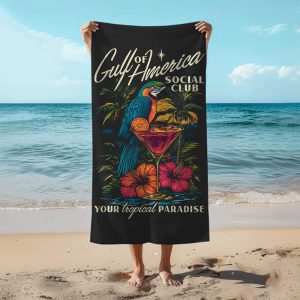 Gulf Of America Social Club Your Tropical Paradise Beach Towel