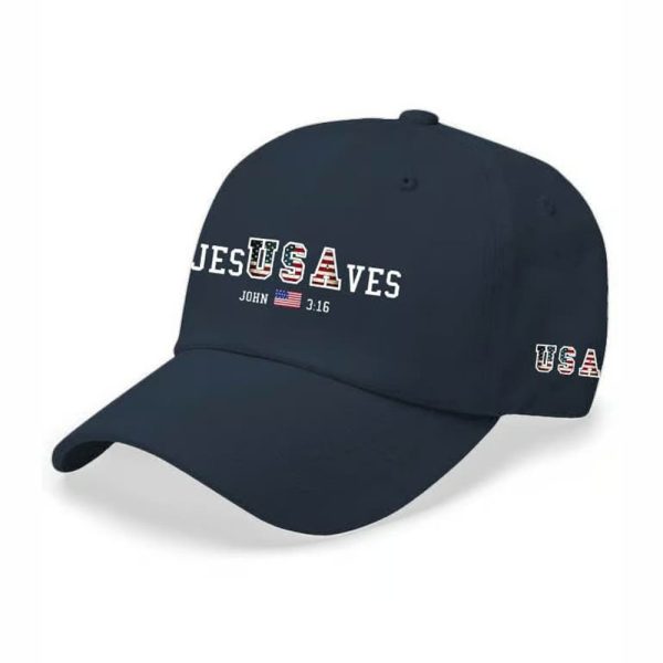 Jesus Saves USA John 3 16 Baseball Cap 2