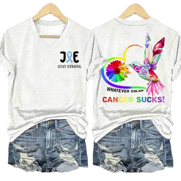 Joe Stay Strong Whatever Color Cancer Sucks Shirt 4
