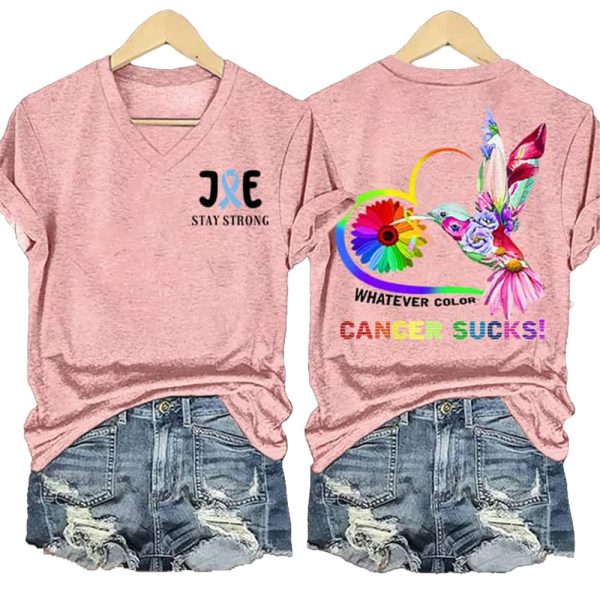 Joe Stay Strong Whatever Color Cancer Sucks Shirt 5