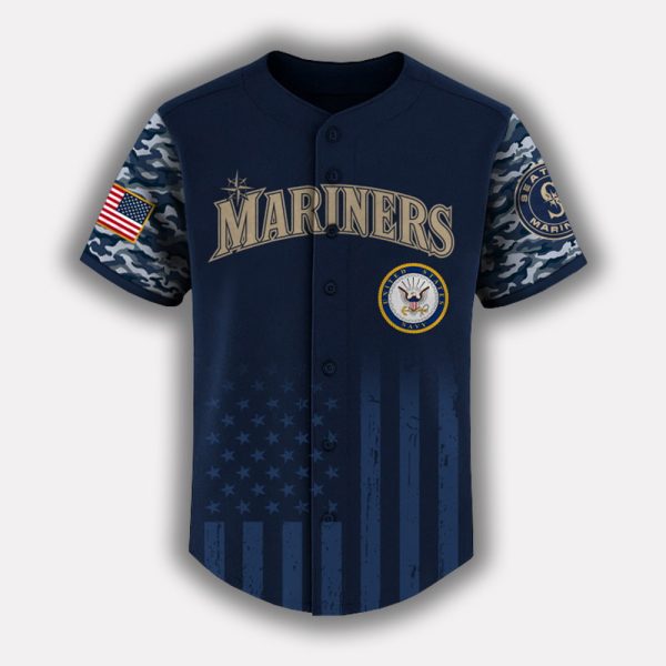 Mariners US Navy Appreciation Night 2025 Baseball Jersey 2
