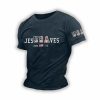 Mens Vintage USA Jesus Saves Printed Round Neck T Shirt 2