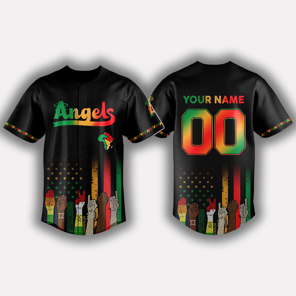 Personalized Angels Juneteenth Freedom Day 2025 Jersey Personalized Angels Juneteenth Freedom Day 2025 Jersey